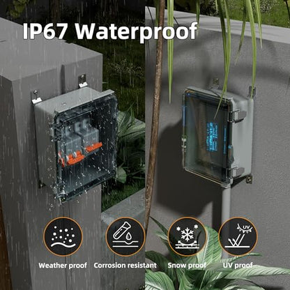Joinfworld Outdoor Waterproof WiFi Enclosure 8.7x6.7x4.3 - size: 8.7"x6.7"x4.3" Clear