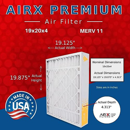 AIRx Filters 19x20x4 Furnace AC Filter MERV 11 Allergy Bryant Carrier 2-Pack - size: 19x20x4