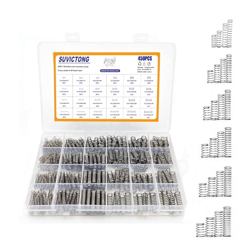 450Pcs 24 Different Sizes Compression Springs Assortment Kit,Mini Spring