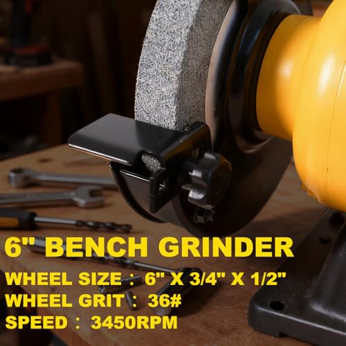 Woodskil High Speed Bench Grinder Belt Sander Combo, 2.5 A 6 Inch Bench Grinder with 2 x 27 Inch Belt Sander for Metal Grinding & Wood Sanding, 2-in-1 Combo Tool for Home Workshop DIY - size: 6" High Speed Grinder Sander Combo