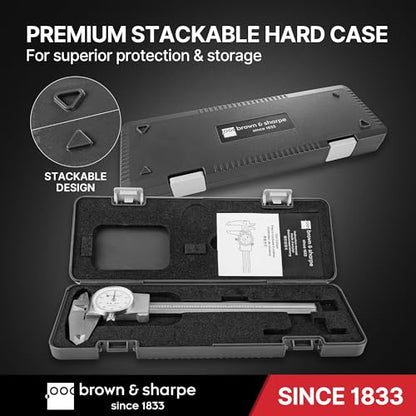 Brown & Sharpe 6-Inch Dial Caliper–Precision Stainless Steel Measuring Tool - size: 6 Inch