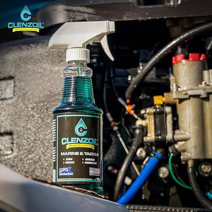 CLENZOIL Marine & Tackle - Fishing Gear Oil Lubricant - for Fish Care Reels, Boat Motors, Downriggers & More - Easily Oils Applicator - size: 16 oz Trigger Spray