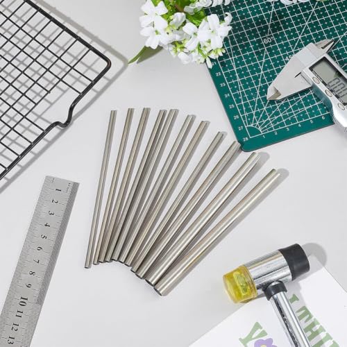 PH PandaHall 11pcs Mandrels for Jewelry Making 5 Sizes Carbon Steel Rod 5 Inch Long Hollow Round Tubing Straight Metal Tube for DIY Craft Wind Chime Wire Wrapping Forming Rings 3.5/4.2/5/7/9mm