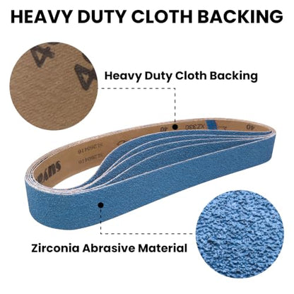 2x42 Sanding Belts 80 Grit, 10 Pack