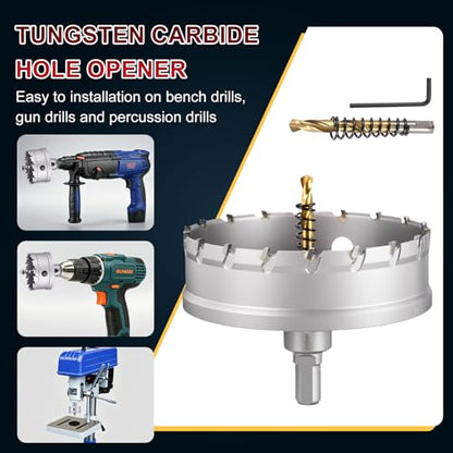 Tungsten Carbide Tipped Hole Saw 4-5/16 Inch 110mm Hole Cutter - size: 4-5/16 Inch (110mm)