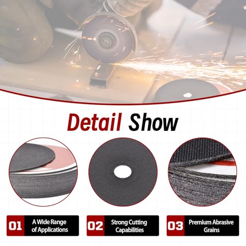 Cut Off Wheels 100 Pack 4-1/2 x 1/25 x 7/8 Inch Metal and Stainless Steel Cutting Discs for Angle Grinders - size: 100pcs 4-1/2"*0.040"*7/8"
