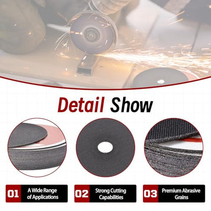 Cut Off Wheels 100 Pack 4-1/2 x 1/25 x 7/8 Inch Metal and Stainless Steel Cutting Discs for Angle Grinders - size: 100pcs 4-1/2"*0.040"*7/8"
