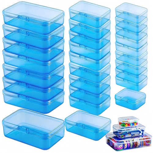 LJY 28 Plastic Boxes, 3 Sizes for Model Parts - color: Blue