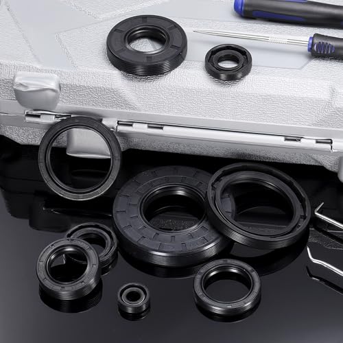 uxcell 2Pcs Oil Seal, 25x48x7mm TC Nitrile Rubber Double Lip Cover with Hook Kit and Spring for Mechanical Automobile Bearing Shaft, Black - size: 25x48x7mm