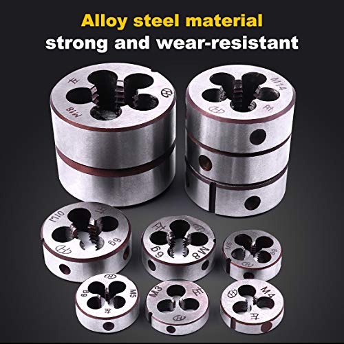ATOPLEE 11pcs Metric Left Hand Thread Die Set M3-M20 - size: M3-M20