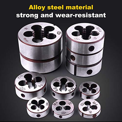ATOPLEE 11pcs Metric Left Hand Thread Die Set M3-M20 - size: M3-M20