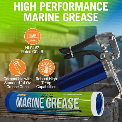 Better Boat Marine Grease Tube, 14 Oz, Waterproof High Temp Trailer Bearing - size: 1PK 14oz