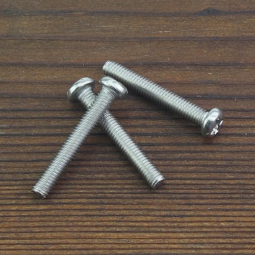 HELIFOUNER 100 Pieces M3 x 20mm, Thread Pitch 0.5mm, 304 Stainless Steel (18-8) Phillips Pan Head Machine Screws, Fully Threaded - size: M3 x 20mm (100 PCS)