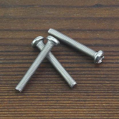 HELIFOUNER 100 Pieces M3 x 20mm, Thread Pitch 0.5mm, 304 Stainless Steel (18-8) Phillips Pan Head Machine Screws, Fully Threaded - size: M3 x 20mm (100 PCS)