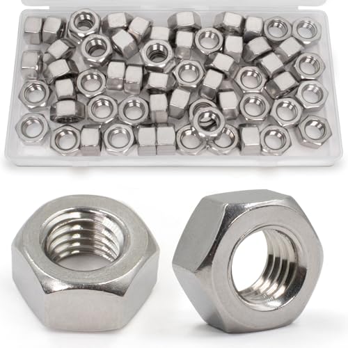 ZQZ 3/8-16 Hex Nuts, 60PCS Stainless Steel Hardware Nut 304 ss Threaded Nut - size: SAE 3/8"-16;60 PCS