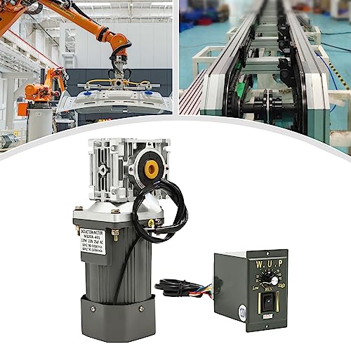 Electric Gear Motor 120W AC 90-1650RPM 60Hz/50Hz 90-1350RPM 30K Worm Gear Reducer Gearbox High Torque with Adjustable Speed Reversing Function&Self-Locking Function - size: 120W AC