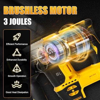SDS Plus Rotary Hammer for Dewalt 20V Battery (No Battery) - color: Yellow