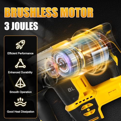 SDS Plus Rotary Hammer for Dewalt 20V Battery (No Battery) - color: Yellow