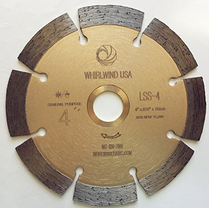 LSS 4 Inch Diamond Saw Blade,Dry or Wet Cutting Saw Blades for Sharp Cutting Concrete Stone Brick Masonry,Broadened Cutter Head - size: 4" LSS