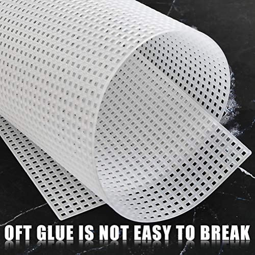 BUYGOO 20 Pack 7 Count Clear Plastic Mesh Canvas Sheets for Embroidery, Acrylic Yarn Crafting, Knit and Crochet Projects - 10.5'' x 13.5''
