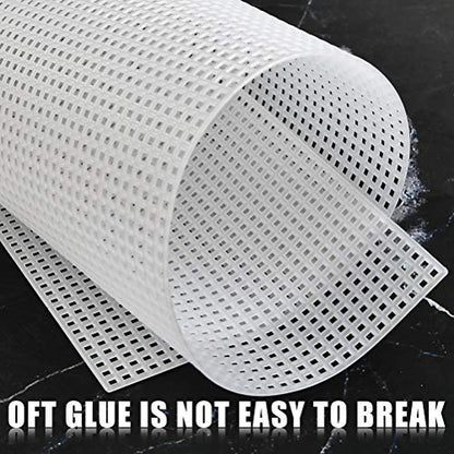 BUYGOO 20 Pack 7 Count Clear Plastic Mesh Canvas Sheets for Embroidery, Acrylic Yarn Crafting, Knit and Crochet Projects - 10.5'' x 13.5''