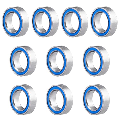 RC Ball Bearings 10-Pack Bearing Steel and Double Rubber Sealed Miniature Deep Groove Ball Bearings (5x8x2.5mm) - size: 5x8x2.5mm
