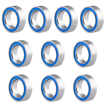 RC Ball Bearings 10-Pack Bearing Steel and Double Rubber Sealed Miniature Deep Groove Ball Bearings (5x8x2.5mm) - size: 5x8x2.5mm