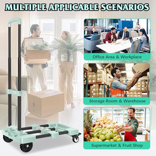 Folding Hand Truck Dolly Cart 500lbs for Travel/Home Use - color: Green