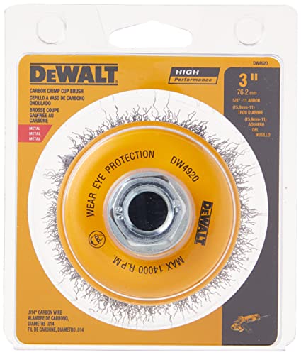 DEWALT Wire Cup Brush, Crimped, 3-Inch (DW4920) (Pack of 5) - size: One Size (Pack of 5)