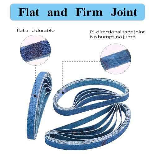 3/8x13 Inch Zirconia Sanding Belts, 60 Grit, 30 Pack - color: 60 Grit, size: 3/8x13 inch