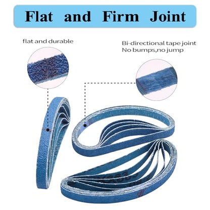 3/8x13 Inch Zirconia Sanding Belts, 60 Grit, 30 Pack - color: 60 Grit, size: 3/8x13 inch