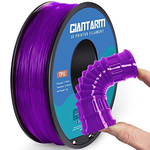 GIANTARM 95A TPU 3D Printer Filament 1.75mm, 1kg, Clear Purple, +/- 0.03mm - color: Tpu-purple