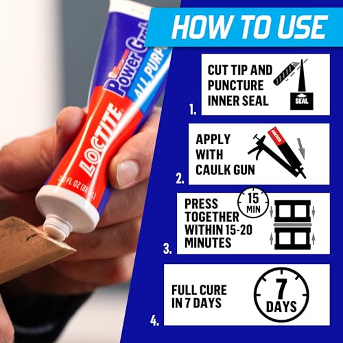 Loctite Power Grab All Purpose Construction Adhesive, 3 fl oz, 1 Pack - size: 1 Pack, style: 3 fl oz
