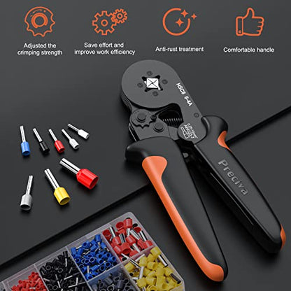 Preciva Ferrule Crimping Tool with 2000Pcs Wire Connectors, AWG23-7 - color: Orange