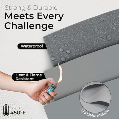 Exactly Rubber - Commercial Grade Silicone Sheet, 60A Durometer Silicone Mat, -80 to 450°F Temperature Resistant Rubber Mat, Rubber Sheet with 350% Elongation, Made in the USA, 1/16 x 9” x 24”, Grey - color: Grey, size: 1/16 x 9 x 24