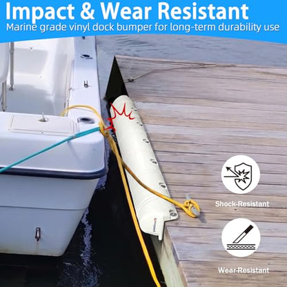 Dock Bumpers,48 Inch/57 Inch Boat Dock Bumpers for Edge and Side - color: White-1Pack, size: 57 Inch