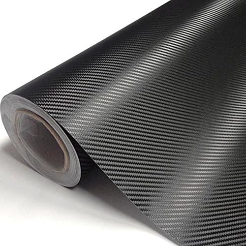 DIYAH 3D Black Carbon Fiber Film Twill Weave Vinyl Sheet Roll Wrap DIY Decals 12" X 60" (1FT X 5FT) - size: 12" X 60" / 1FT X 5FT