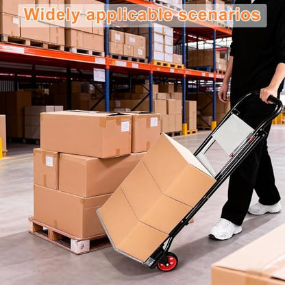 NUNET 2-in-1 Hand Truck Step Ladder - Foldable Dolly Cart 330lbs