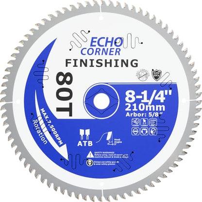 8-1/4" Fine Finish Wood Cutting Circular/Table Saw Blade, Thin Kerf 80T - style: 80T Wood Finishing