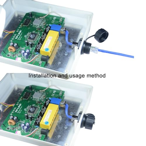 5PCS 10Gbps CAT7 Panel Mounting Shielded RJ45 Waterproof Connector - size: 5 Pieces CAT7