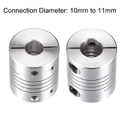 uxcell 2PCS Motor Shaft 10mm to 11mm Helical Beam Coupler Coupling 25mm Dia 30mm Length - size: 10mm to 11mm
