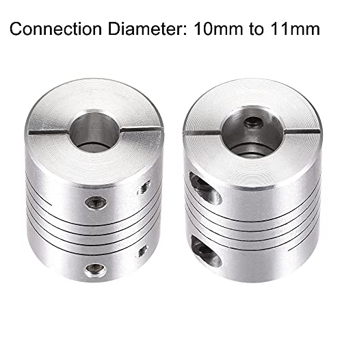uxcell Motor Shaft 10mm to 11mm Helical Beam Coupler Coupling 25mm Dia 30mm Length - size: 10mm to 11mm