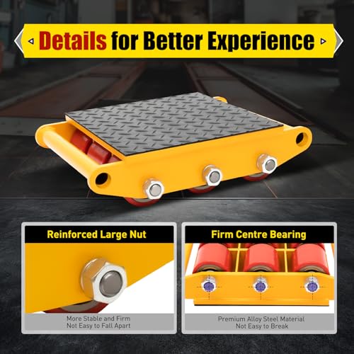 Car Dolly 15T 33000lbs Capacity Cargo Trolley 9 Rollen Machine Dolly Skate Machinery Mover Pallet Buster Trailer Dolly Furniture Dolly Motorcycle Dolly Heavy Duty Industrial Moving Equipment