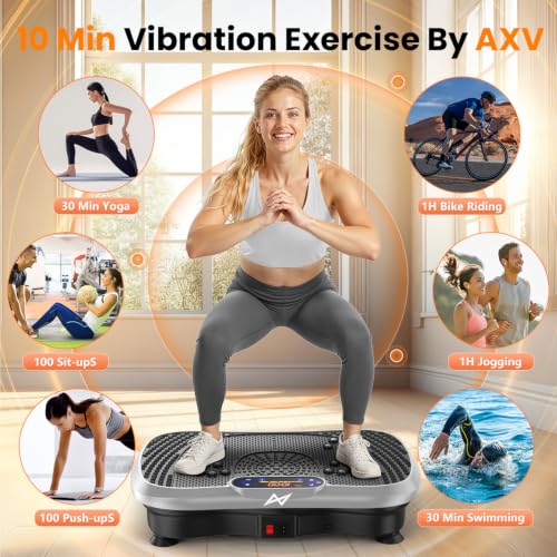 AXV Vibration Plate Exercise Machine Fitness Platform Body Vibrating Board - color: SLIM.SILVER