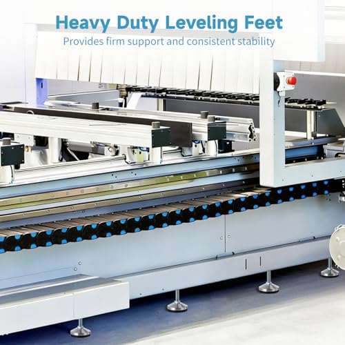 4PCS Heavy Duty Leveling Feet, M12 Thread Adjustable Leveler Feet, 2.36 in Anti-Vibration Rubber Base, 1102 lbs Load Capacity, Carbon Steel Leg Leveler for Workbench, Machine (Black, D60xM12x50) - color: Black, size: D60xM12x50