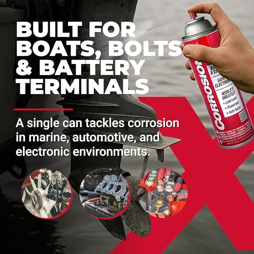 CorrosionX Rust Inhibitor, Industrial-Strength Dielectric Corrosion Prevention, Lubricant & Penetrant for Marine, Automotive, Electronics & RV Use, Protects Bolts, Cables, Engines, 16oz Trigger Spray - size: 16oz Trigger Spray
