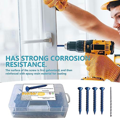 3/16 x 2-3/4" Flat Head Concrete Screw Anchor, for Anchoring to Masonry, Block or Brick (100Pcs) - size: 3/16 x 2-3/4", style: Flat Head