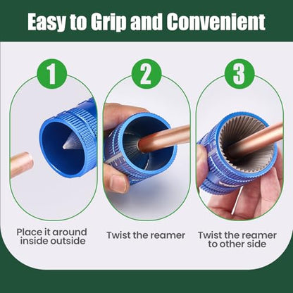 Super Stars Pipe Reamer Tool - 1/4–1-5/8 inch Cone-Style Inner/Outer Deburring Tool with Hardened Steel Cutting Edges for Copper and Stainless Steel Tubing - style: Blunt Cone