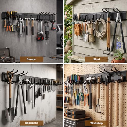 49.5" Garage Tool Organizer Wall Mount, 500 LBS Garden Tool Organizer - size: 49.5 inch