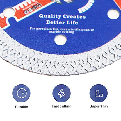 Super Thin Diamond Porcelain Saw Blade with X Teeth,BRSCHNITT 2pcs 3 Inch (75 mm) x Arbor 3/8 Inch (10 mm) Angle Grinder Diamond Cutting Disc for Dry/Wet Cutting Porcelain Tile Ceramic Marble Granite - size: 75mm(3")